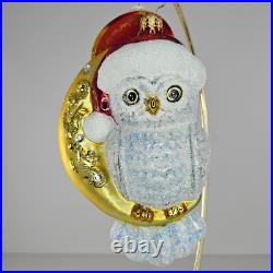 Christopher Radko Glass Owl On Moon Christmas Ornament Hooo Knew Christopher Radko Glass Owl On Moon Christmas Ornament Hooo Knew