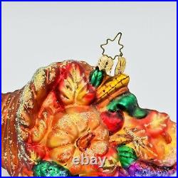 Christopher Radko Harvest Pride Cornucopia Thanksgiving Glass Christmas Ornament