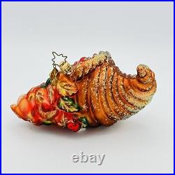 Christopher Radko Harvest Pride Cornucopia Thanksgiving Glass Christmas Ornament