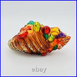 Christopher Radko Harvest Pride Cornucopia Thanksgiving Glass Christmas Ornament