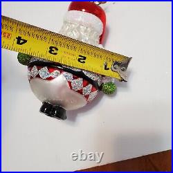 Christopher Radko Ho Ho Harlequin Role Poly Santa Glass Christmas Ornament 5