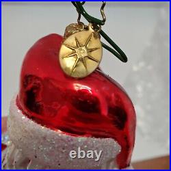 Christopher Radko Ho Ho Harlequin Role Poly Santa Glass Christmas Ornament 5