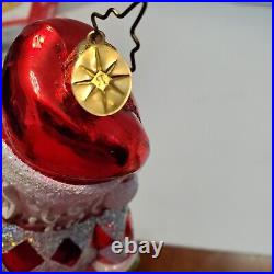 Christopher Radko Ho Ho Harlequin Role Poly Santa Glass Christmas Ornament 5