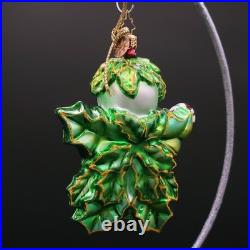Christopher Radko Holly Jean Blown Glass Ornament Candy Cane Holiday Decor