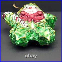 Christopher Radko Holly Jean Blown Glass Ornament Candy Cane Holiday Decor