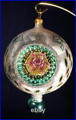 Christopher Radko Ice Ball Beauty Turquoise Glass Christmas Ornament