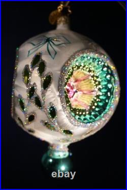 Christopher Radko Ice Ball Beauty Turquoise Glass Christmas Ornament