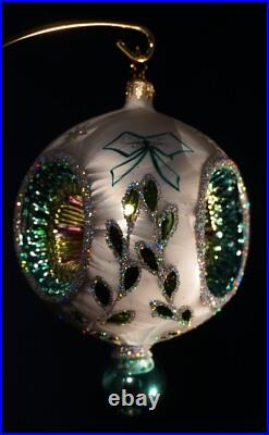 Christopher Radko Ice Ball Beauty Turquoise Glass Christmas Ornament