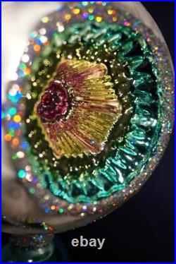 Christopher Radko Ice Ball Beauty Turquoise Glass Christmas Ornament