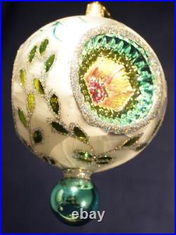 Christopher Radko Ice Ball Beauty Turquoise Glass Christmas Ornament