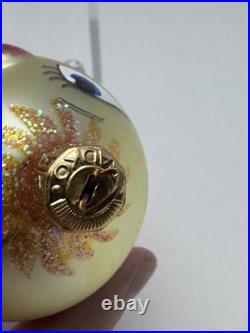 Christopher Radko Italian Glass Christmas Ornament OFF THE WALL Pink Humpty