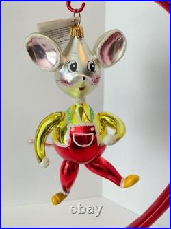 Christopher Radko Italian Glass Christmas Ornament TOPO Mouse 94-318-0