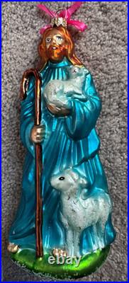 Christopher Radko Jesus Large Religious Christmas Ornament with sheep rare