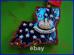 Christopher Radko Louisiana Pelican State Glass Ornament