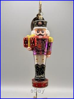 Christopher Radko Magenta Marrakech Nutcracker Glass Christmas Ornament