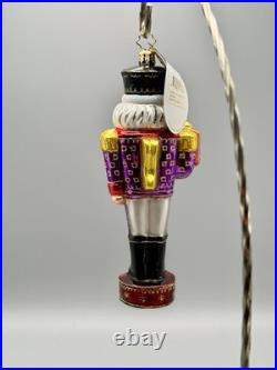 Christopher Radko Magenta Marrakech Nutcracker Glass Christmas Ornament