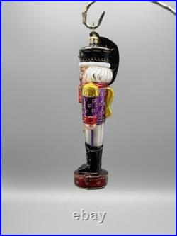 Christopher Radko Magenta Marrakech Nutcracker Glass Christmas Ornament