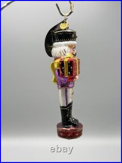 Christopher Radko Magenta Marrakech Nutcracker Glass Christmas Ornament