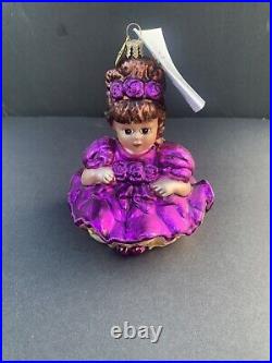 Christopher Radko Marie Osmond Amaya Doll Blown Glass Christmas Ornament 5 1/4'