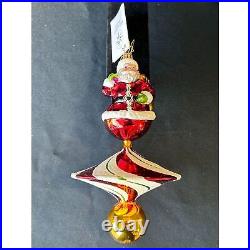 Christopher Radko Mint Swirl Santa Ornament Christmas Decor 9 RARE