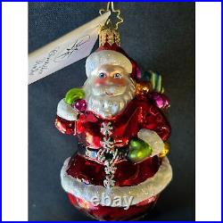 Christopher Radko Mint Swirl Santa Ornament Christmas Decor 9 RARE