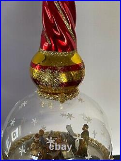 Christopher Radko Mouth Glass Ornament Italian, 2003 OH HOLY NIGHT Finial. NWT