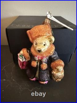 Christopher Radko Muffy 5th Ave Bear Hand Painted Glass