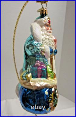 Christopher Radko POSEIDON'S PRESENTS Neptune Santa Seahorse Christmas Ornament
