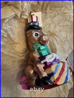 Christopher Radko Party Ornament Donkey