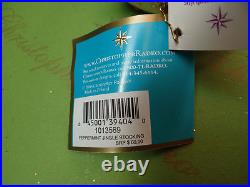 Christopher Radko Peppermint Jingle Stocking Glass Ornament