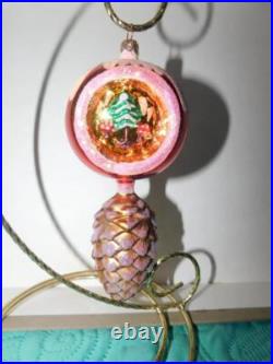 Christopher Radko Pinetops Pine Cone Tops Red Glass Christmas Ornament Christopher Radko Pinetops Pine Cone Tops Red Glass Christmas Ornament