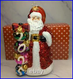 Christopher Radko Poland Glass 2025 Countdown Santa Christmas Ornament 1022199-D