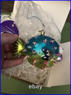 Christopher Radko Puff A Kiss Pufferfish Ornament Withbox