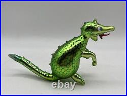 Christopher Radko Puff Green Dragon Blown Glass Christmas Ornament