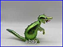 Christopher Radko Puff Green Dragon Blown Glass Christmas Ornament