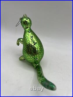 Christopher Radko Puff Green Dragon Blown Glass Christmas Ornament