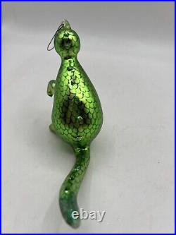 Christopher Radko Puff Green Dragon Blown Glass Christmas Ornament