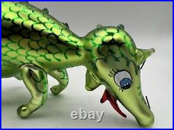 Christopher Radko Puff Green Dragon Blown Glass Christmas Ornament