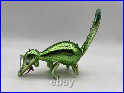 Christopher Radko Puff Green Dragon Blown Glass Christmas Ornament