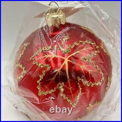 Christopher Radko RAINBOW Red SCARLETT Glass Ball Christmas Ornament SEALED