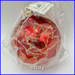 Christopher Radko RAINBOW Red SCARLETT Glass Ball Christmas Ornament SEALED