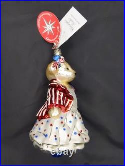 Christopher Radko RARE Muffy Bear Sparkler Ball Glass Ornament 6 NO BOX