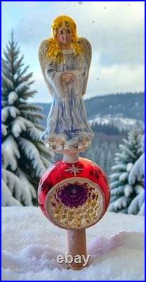 Christopher Radko REALM OF GLORY Pink Angel Reflector Finial RARE 2001 NFOS
