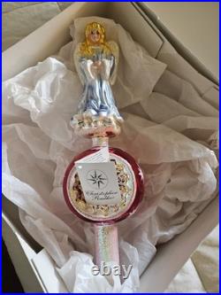 Christopher Radko REALM OF GLORY Pink Angel Reflector Finial RARE 2001 NFOS