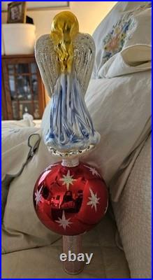 Christopher Radko REALM OF GLORY Pink Angel Reflector Finial RARE 2001 NFOS