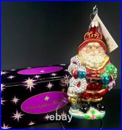 Christopher Radko Red Hot Santa Fireman Glass Ornament 00-052-0 Box & Tag