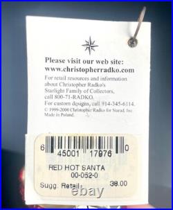 Christopher Radko Red Hot Santa Fireman Glass Ornament 00-052-0 Box & Tag