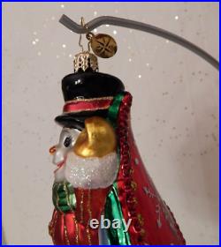 Christopher Radko SPECIAL DELIVERY Snowman Blown Glass Christmas Ornament