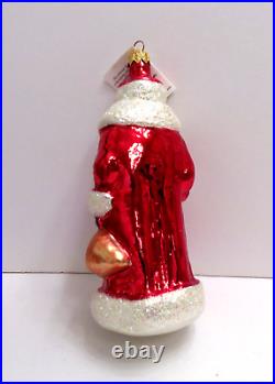 Christopher Radko Santa In Red Christmas Ornament Blown Glass 7
