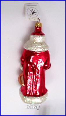 Christopher Radko Santa In Red Christmas Ornament Blown Glass 7